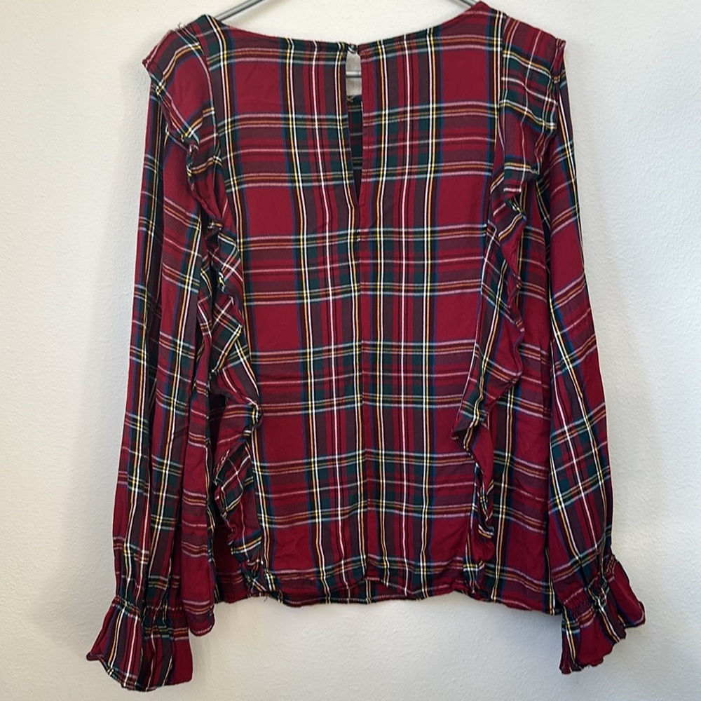 Sanctuary Women’s Plaid Holiday Ruffle Shirt - Picture 6 of 8
